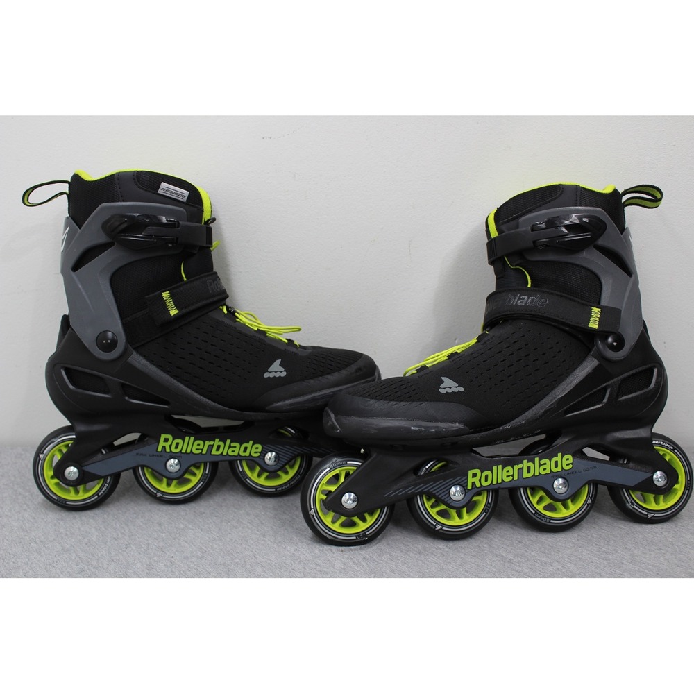 Rollerblade Inline Skates Mens 10 Black Zetrablade Elite Fitness 80mm Wheels